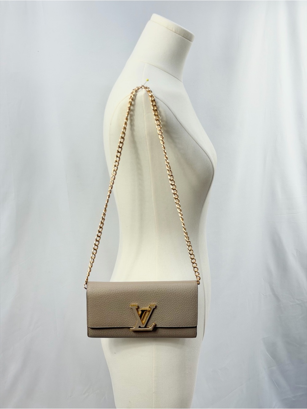 Louis Vuitton Capucines Wallet Galet Taurillon Leather